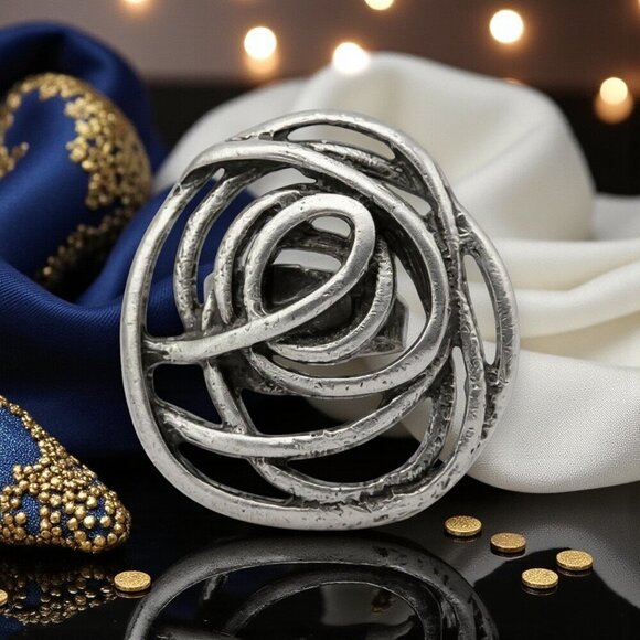 🆕️ Turkish Zamak Boho Chic Handmade Adjustable Ring 🌿 Trendy Statement Jewelry - Picture 14 of 14